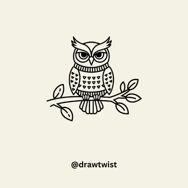 Owl Wearing a Sweater doodle