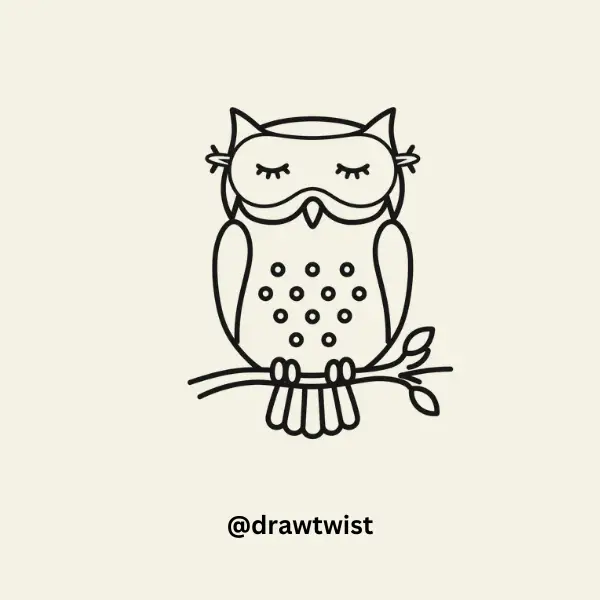 Owl With a Sleep Mask drawing