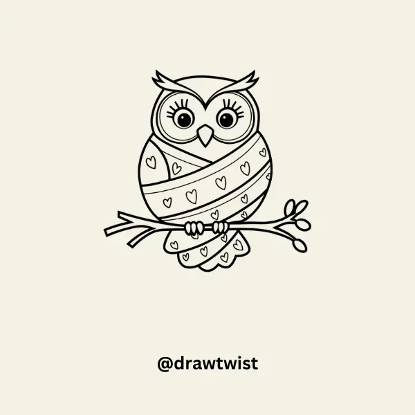 Owl Wrapped in a Blanket doodle