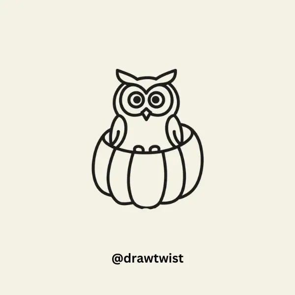 Owl in a Pumpkin drawing