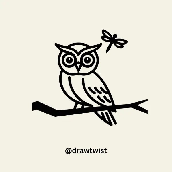 Owl and a Firefly drawing