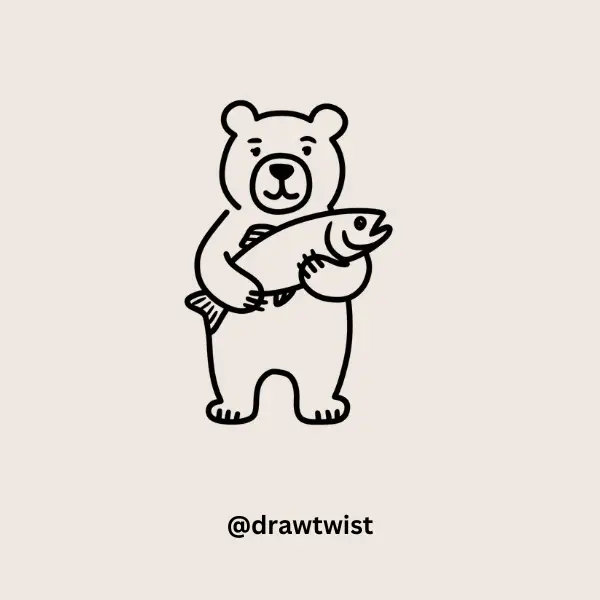 Bear Holding a Fish doodle