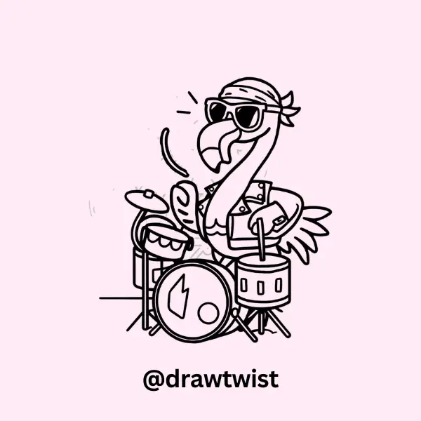 Rockstar Drummer Flamingo