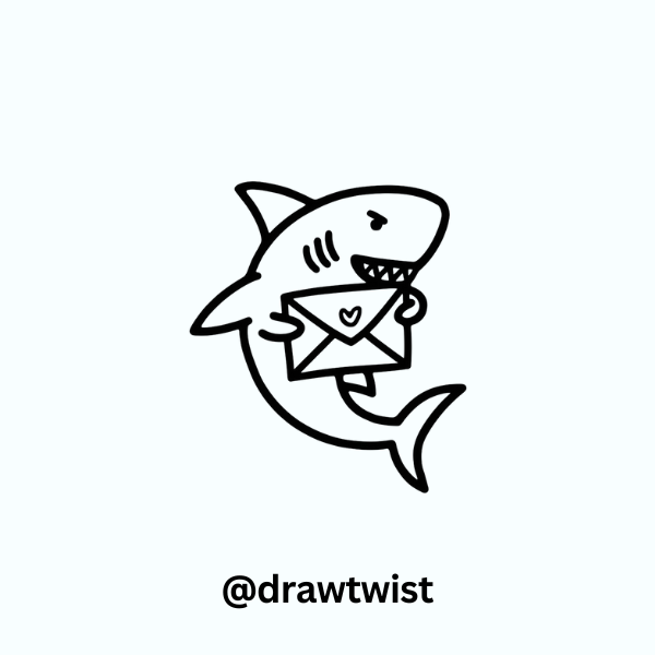 Shark Holding a Love Letter