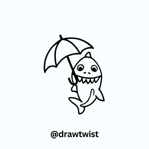Shark Holding an Umbrella