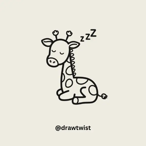 Sleepy Baby Giraffe doodle