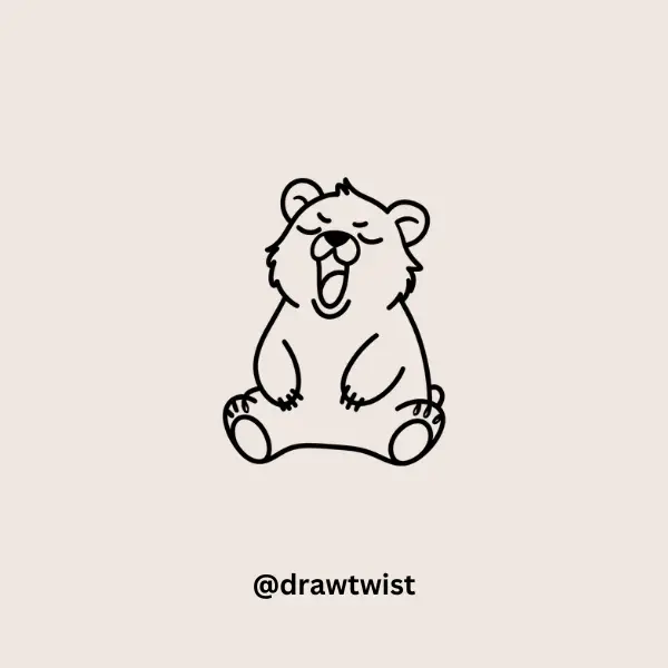Sleepy Bear Yawning doodle