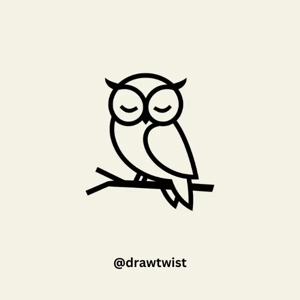 Sleepy Night Owl doodle drawing