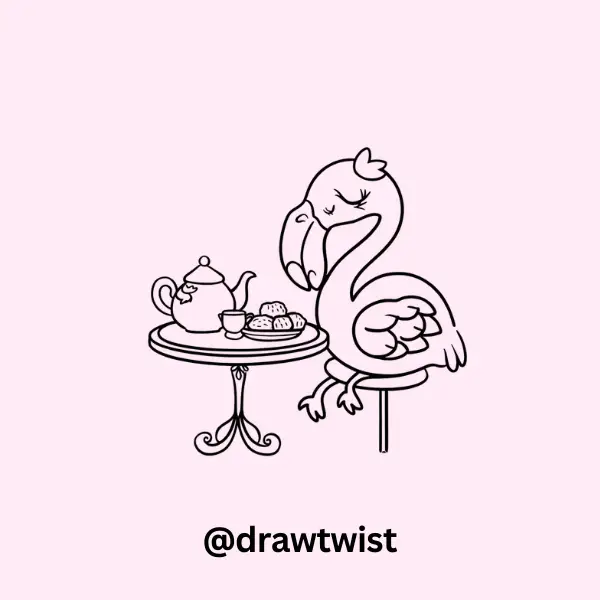 Sleepy Tea-Time Flamingo