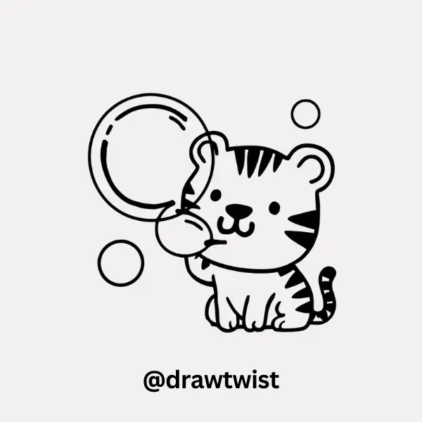 Tiger Blowing a Bubble