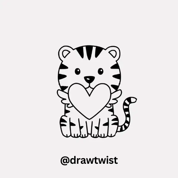 Tiger Holding a Heart