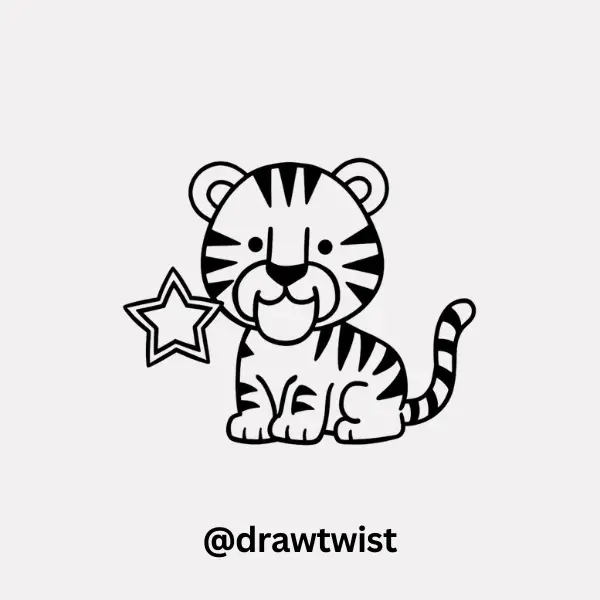 Tiger Holding a Star