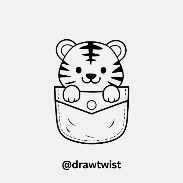Tiger Peeking Out of a Pocket