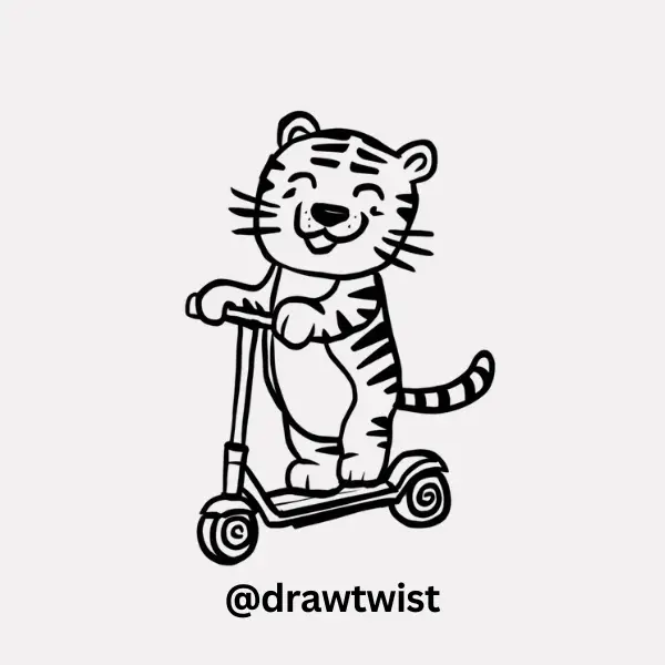 Tiger Riding a Scooter
