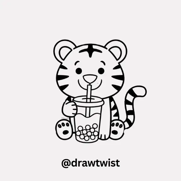 Tiger With a Bubble Tea