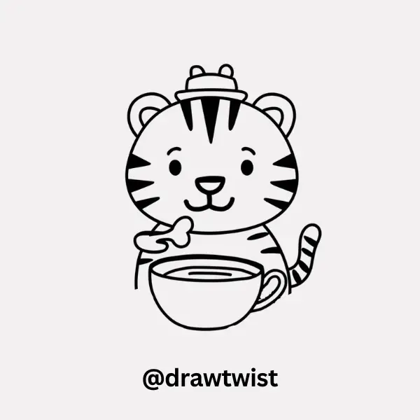 Tiger With a Cup of Tea