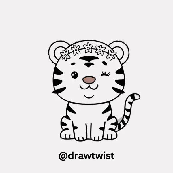 Tiger With a Flower Crown