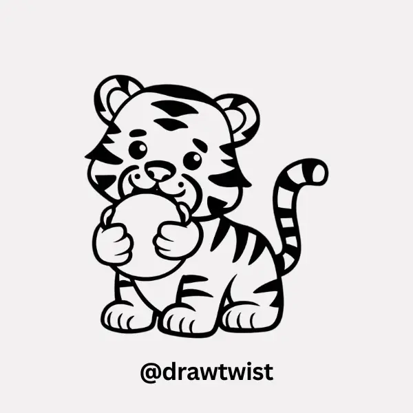 Tiger With a Snowball