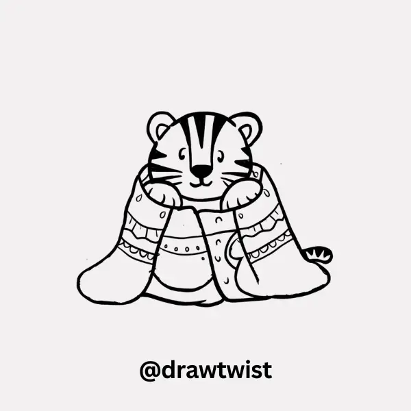 Tiger Wrapped in a Blanket