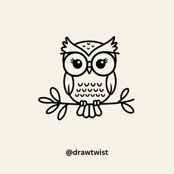 Tiny Owl With Big Glasses doodle