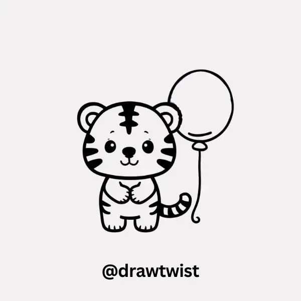Tiny Tiger With a Balloon