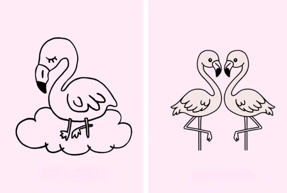 31 Easy Flamingo Doodle Drawing Ideas to Try