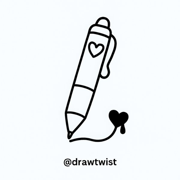 Dripping Ink Heart Pen