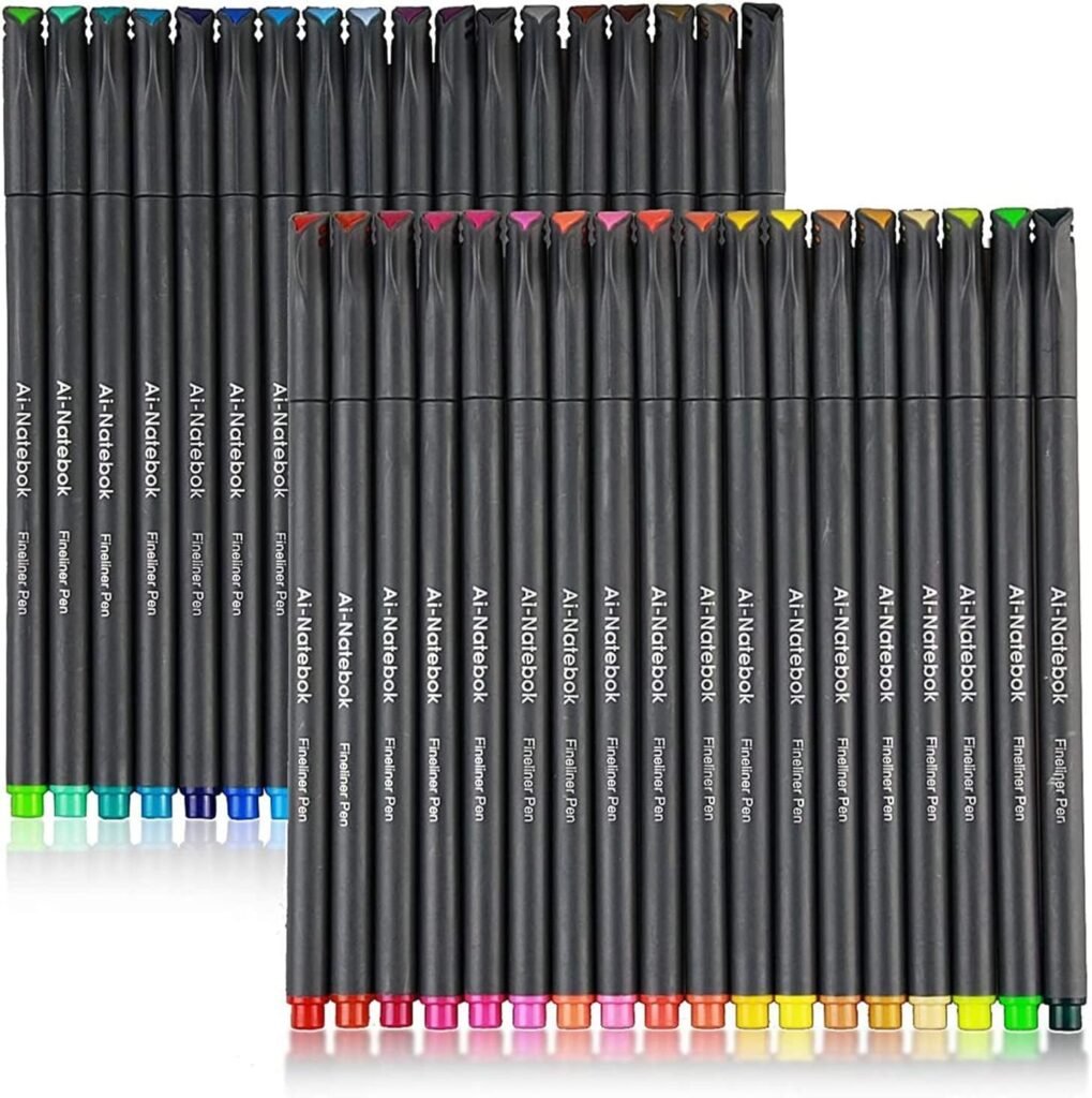 AI-Natebok 36 Colored Fineliner Drawing Pens