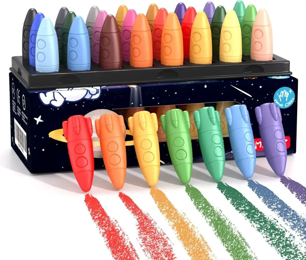 MASSRT Space Crayons for Toddlers (24 Colors)