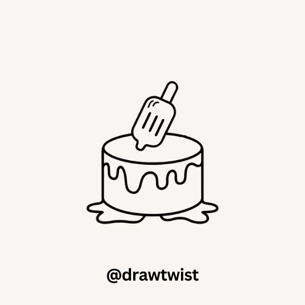 A Cake With a Melting Popsicle on Top