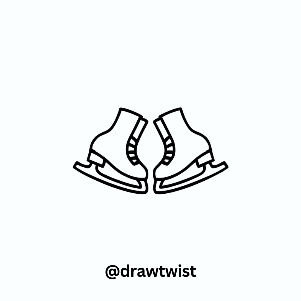 A Pair of Ice Skates Facing Each Other