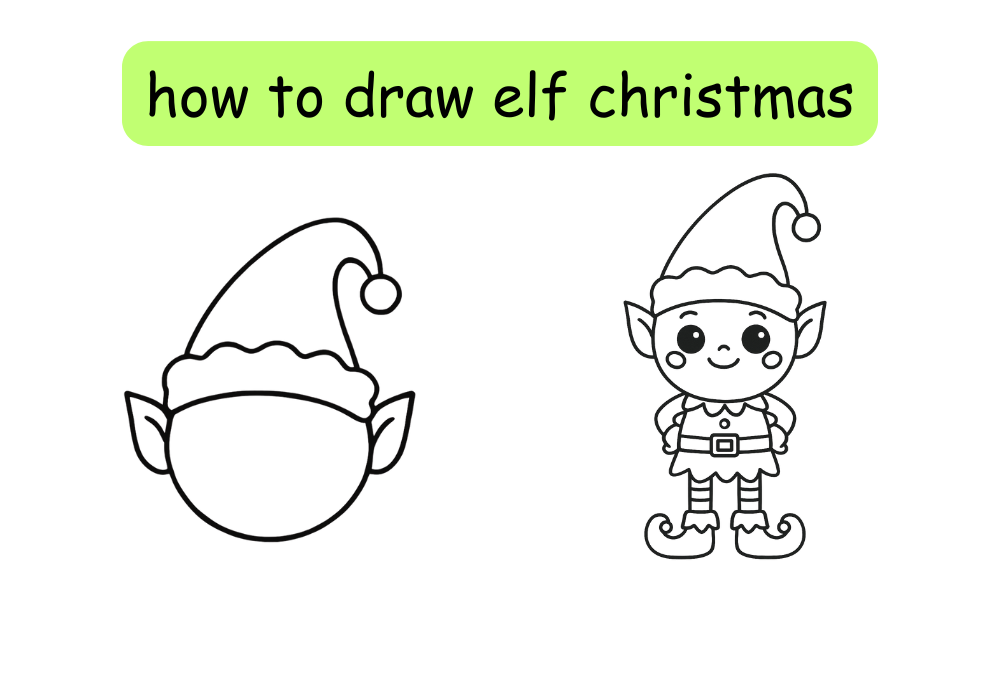 how to draw elf christmas