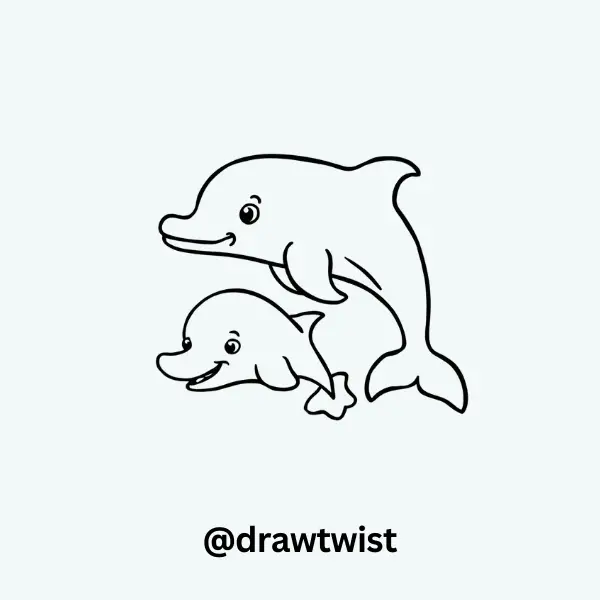 Baby Dolphin and Mom