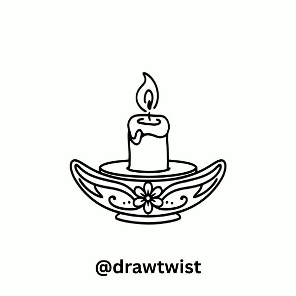 Candle on a Decorative Plate