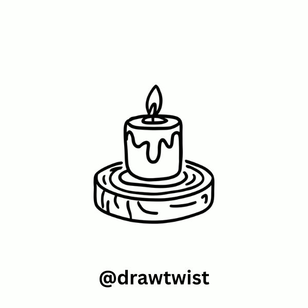 Candle on a Wooden Log Slice