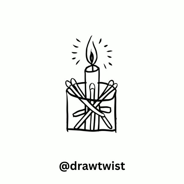 Candle with Matchsticks