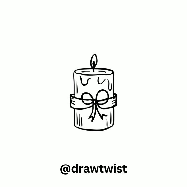 Candle with Ribbon Wrapped Around