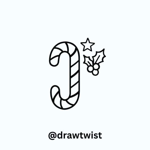 Candy Cane Initial Letter