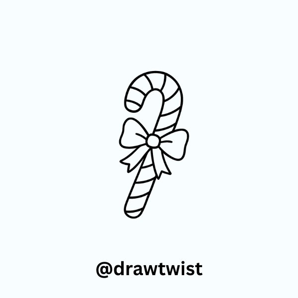 Candy Cane with Bow