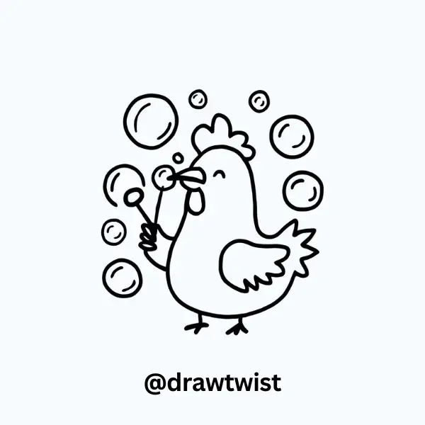 Chicken Blowing Bubbles
