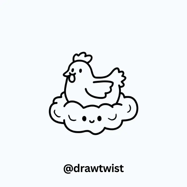 Chicken Floating on a Cloud