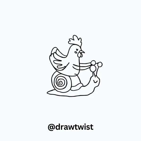 Chicken Riding a Snail