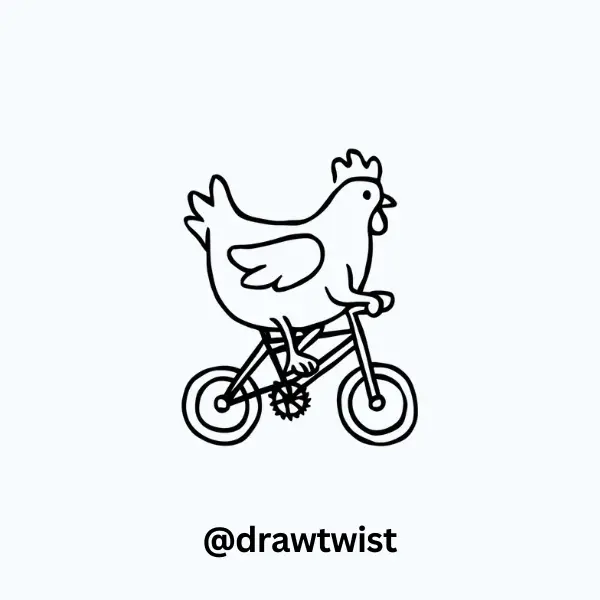 Chicken Riding a Tiny Bicycle