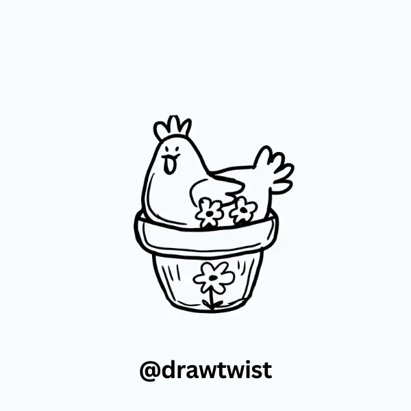 Chicken in a Flower Pot