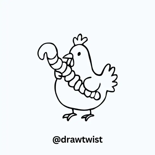 Chicken with a Giant Worm