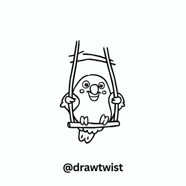 Chubby Parrot on a Swing