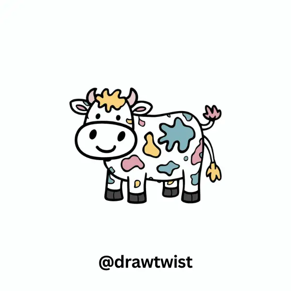Cow Covered in Paint