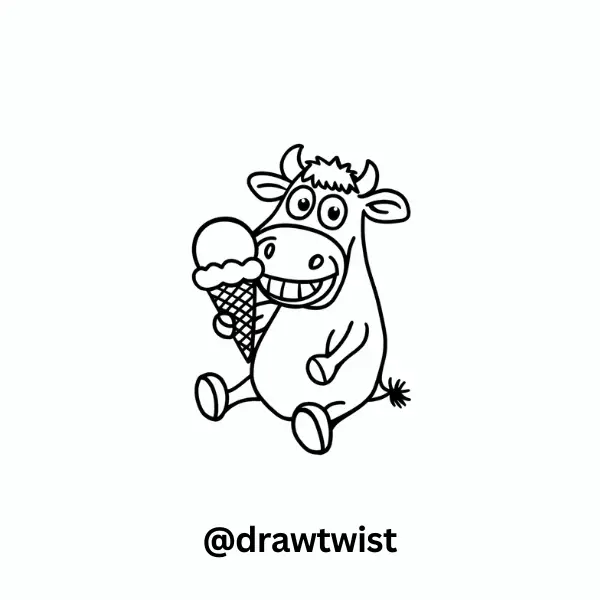Cow Eating Ice Cream