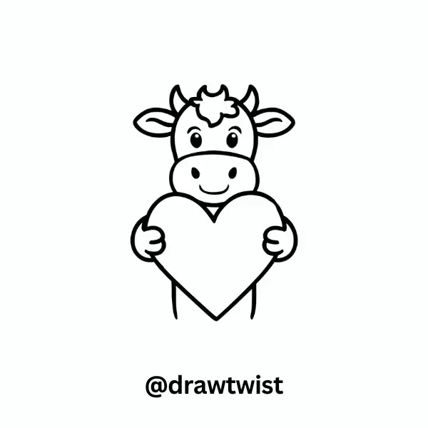 Cow Holding a Heart