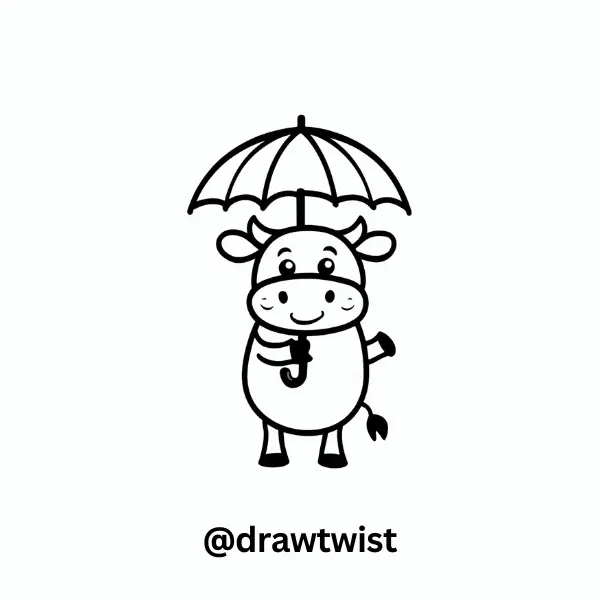 Cow Holding an Umbrella